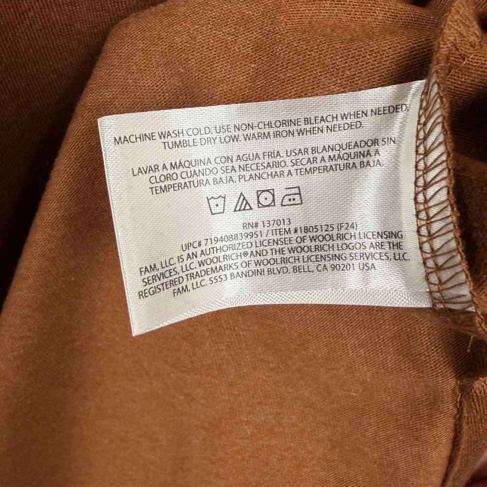 Woolrich Mens XXL Green Label Long Sleeve Pocket‎ T-Shirt Clay Brown 1805125